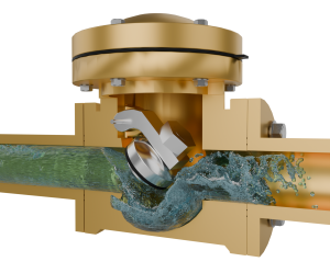 3_0120 Industrial Check Valve Flow Simulation 3D Animation