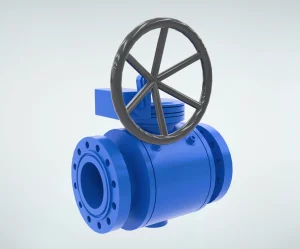 manual-turbine-ball-valve-3d-animation-overall-appearance Industrial Manual Turbine Ball Valve Overview 3D Animation