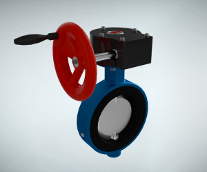 manual-turbon-wafer-butterfly-valve-3d-animation-overall-appearance Industrial Manual Turbine Butterfly Valve Overview 3D Animation