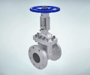 outside-screw-yoke-gate-valve-3d-animation-overall-appearance Industrial Rising Stem Gate Valve Overview 3D Animation