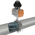 Industrial Pneumatic Butterfly Valve Flow Simulation 3D Animation