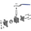 Industrial Stainless Steel Manual Ball Valve Assembly 3D Animation